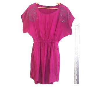 Polyester Magenta Tshirt Dress